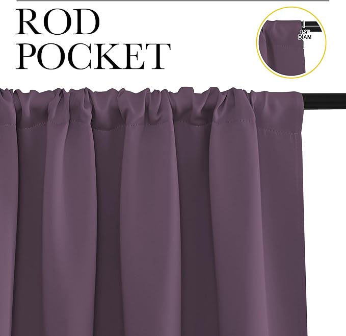 NICETOWN Blackout Curtains for Living Room, 2 Panels, 42 by 63, Darkening