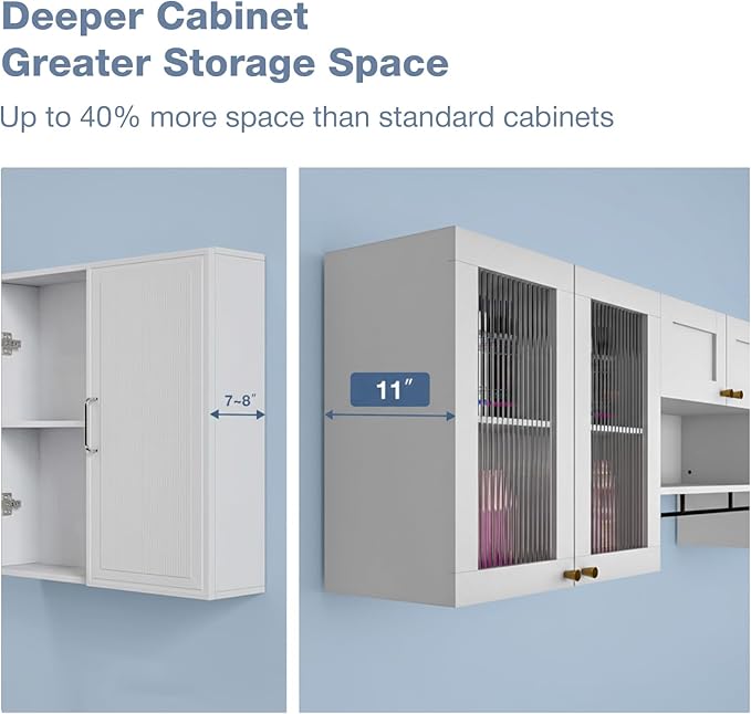 70.8"L Wall Mounted Laundry Room Cabinet Set