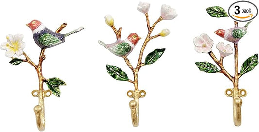 Vintage Wall Hooks Decorative Rack Hangers, 3 Pack Metal Wall Mounted Hook