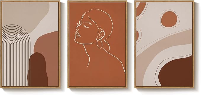 Framed Mid Century Modern Boho Wall Art