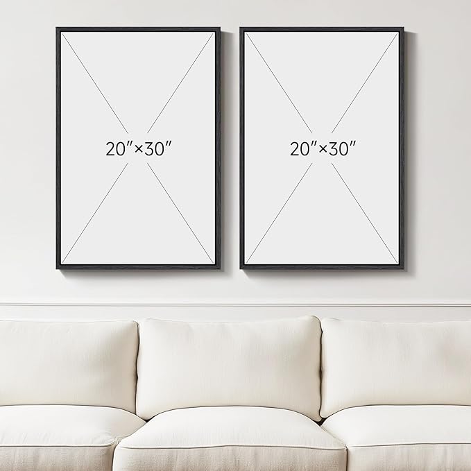 Large Framed Modern Abstract Wall Art Set of 2, Canvas Prints Paintings Artwork