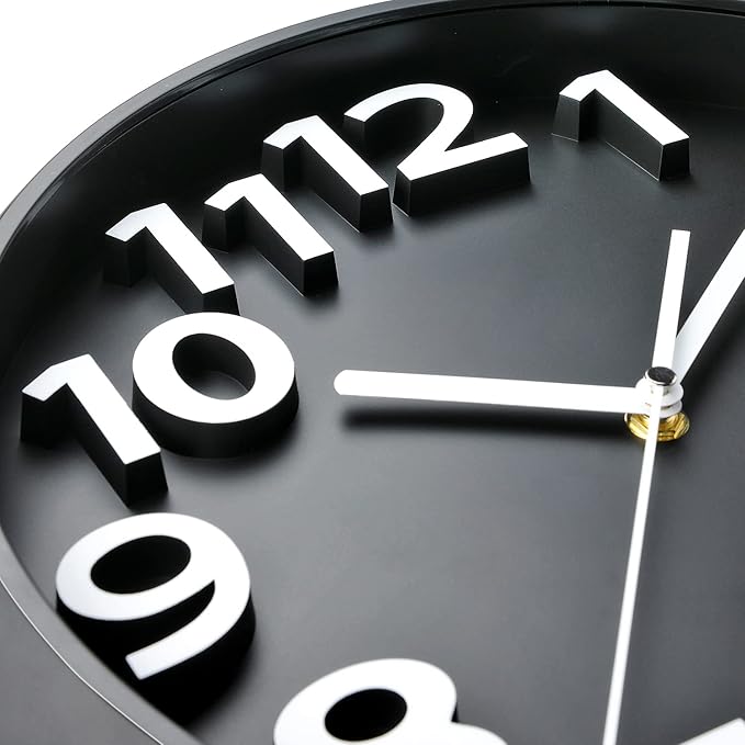 Plumeet 13'' Wall Clock, Large Battery Operated Wall Clocks Silent Non-Ticking