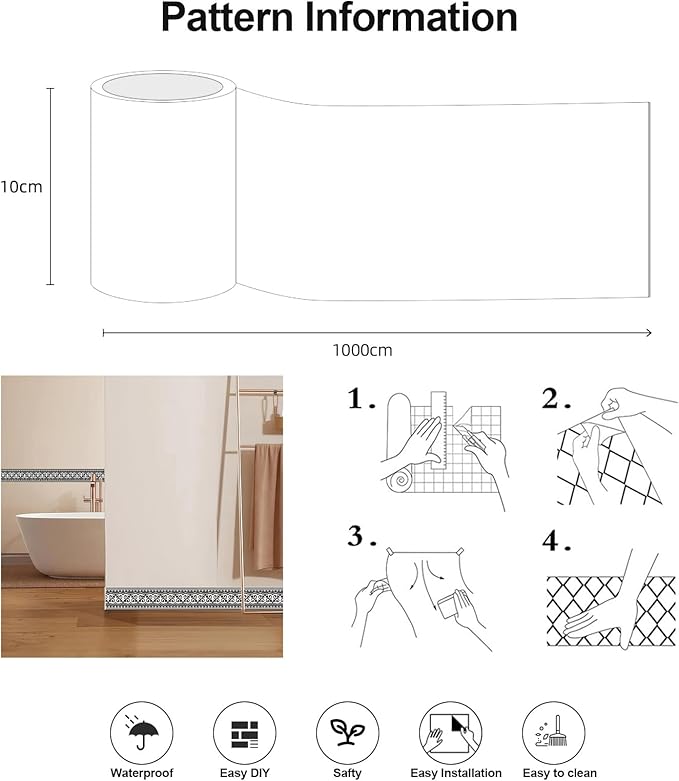 Wallpaper Border Trim Peel and Stick Vintage Black and White Boarders Self
