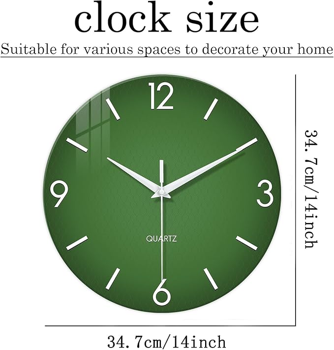 XFM Modern Wall Clock 14 Inch Silent Non-Ticking Wall Clocks Battery Operated