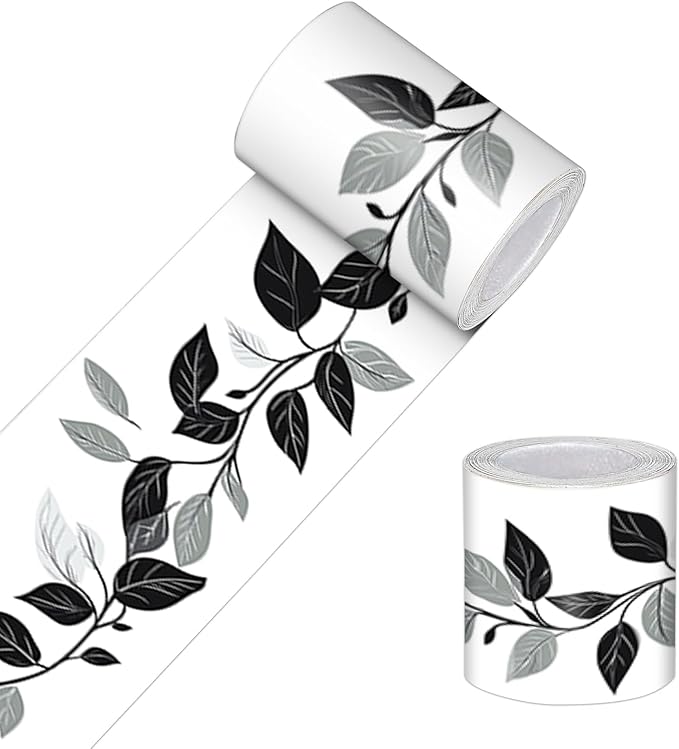 HOMETITUTE Wallpaper Border Peel and Stick Feather Texture Decorative Wall Trim