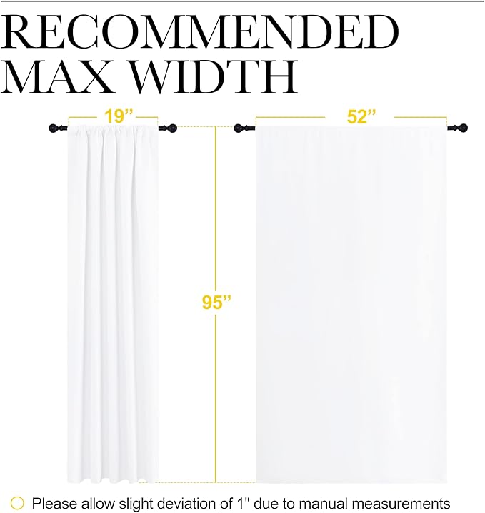 NICETOWN White Bedroom Curtain Panels