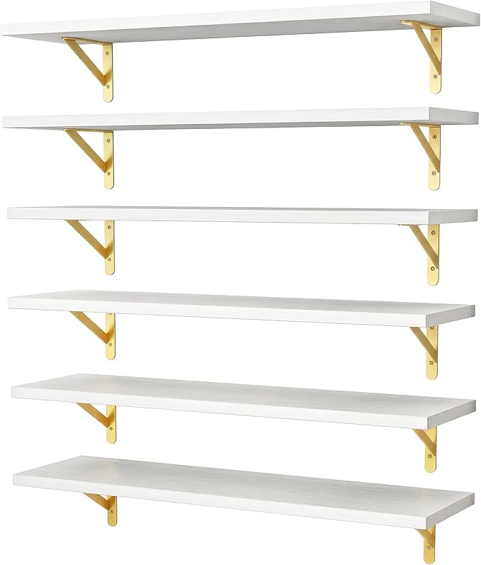 YGEOMER White Floating Shelves for Wall, Farmhouse 23.6 Inch Wall Shelves for