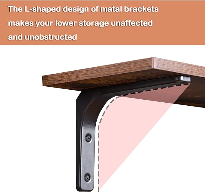 DINZI LVJ Long Wall Shelves, 23.6 Inch Wall Mounted Shelves Set of 2,