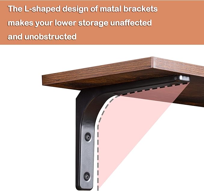 DINZI LVJ Long Wall Shelves, 47.3Inch Wall Mounted Shelves Set of 4, Extra
