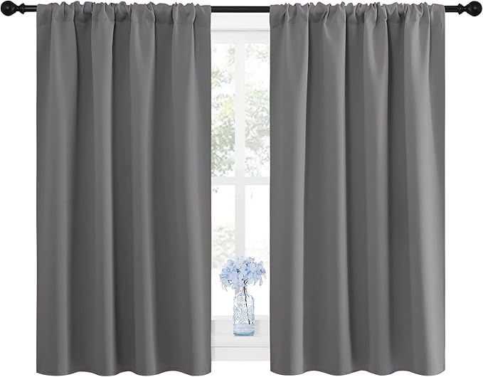 NICETOWN Grey Window Curtains for Bedroom