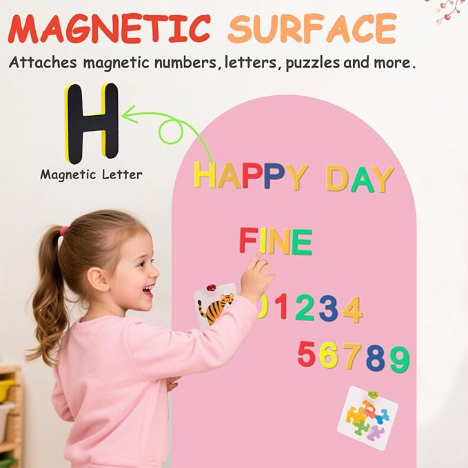 Magnetic Wall Decal 39.3x17.5 Inch Pink Color Magnetic Wall Decal Magnet Wall