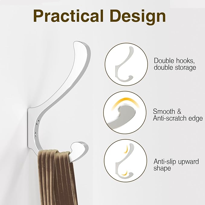 Coat Hooks Wall Mount for Hanging