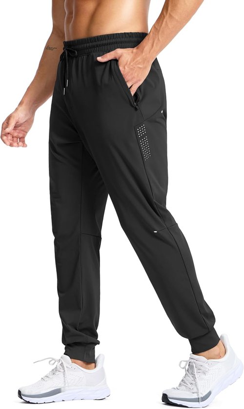G Gradual Men's Joggers - Stretch Athletic Workout Pants with Zipper Pockets | Ideal for Running & Gym