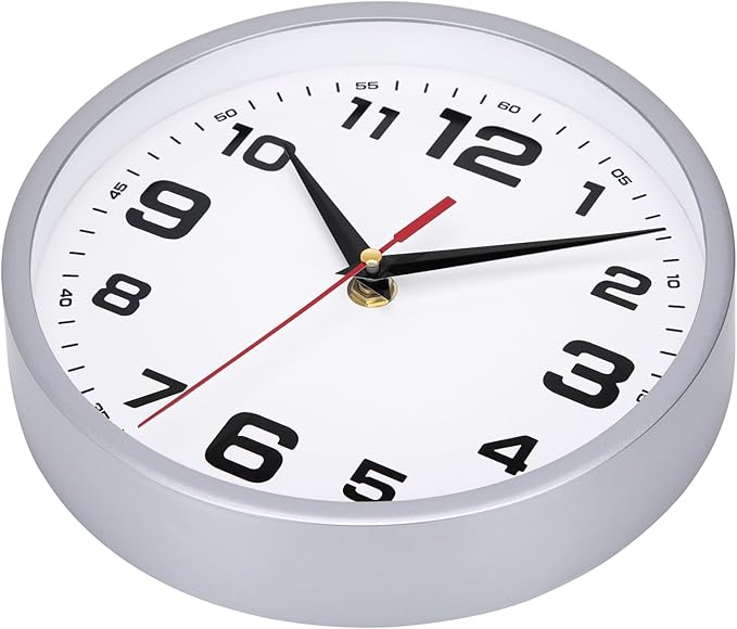 Wall Clock Silent Non-Ticking 8 Inch Modern Clocks Battery Operated Small