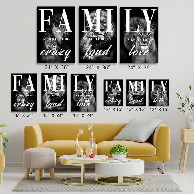 GUBIYU Farmhouse Family Wall Art Set of 3 Home Living Room Dining Room Wall