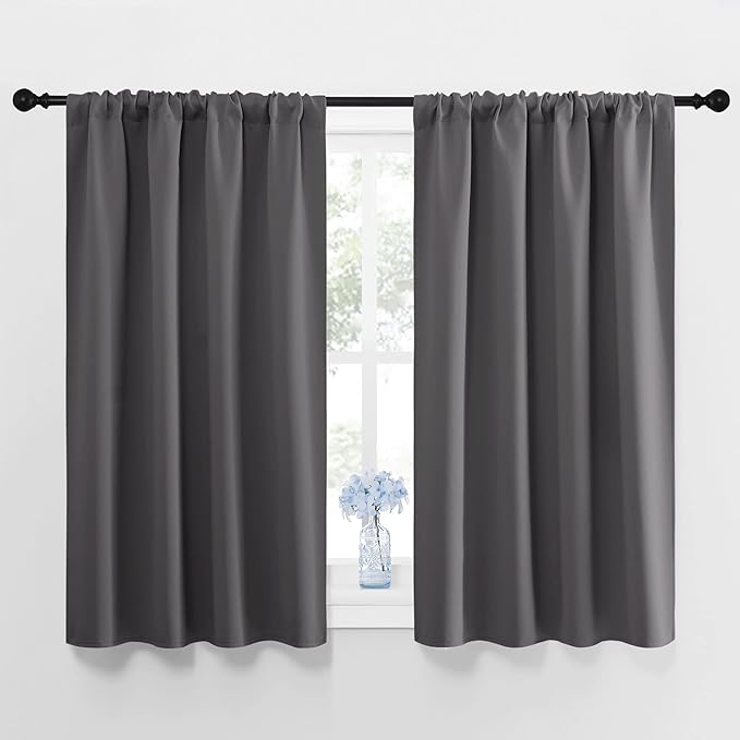 NICETOWN Grey Window Curtains for Bedroom