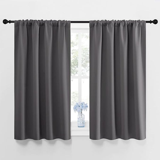NICETOWN Grey Window Curtains for Bedroom