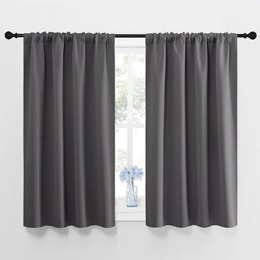 NICETOWN Grey Window Curtains for Bedroom