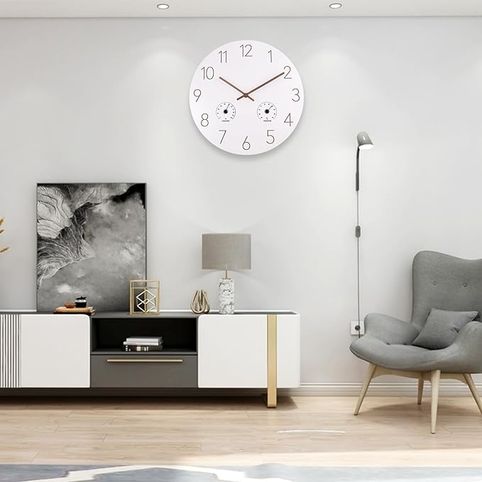 14 Inch Wall Clock, Wooden Frame Wall Clocks Decorative