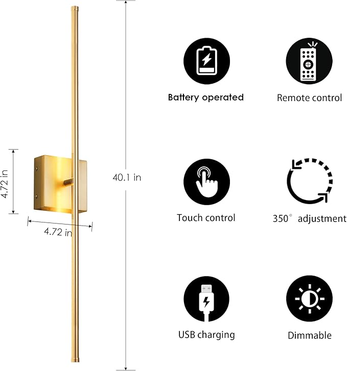 KARTOOSH Battery Operated Wall Sconces