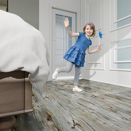 Wood Grain Peel and Stick Floor Tiles – 11.8” Width, Full Roll Length of 394" –