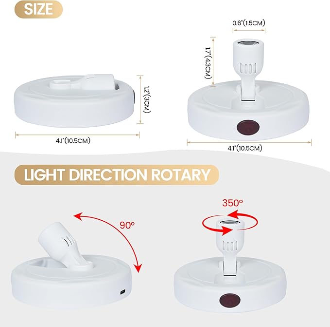 HAMVIDNE LED Spotlight, Rechargeable Battery Picture Lights, Uplighting Indoor