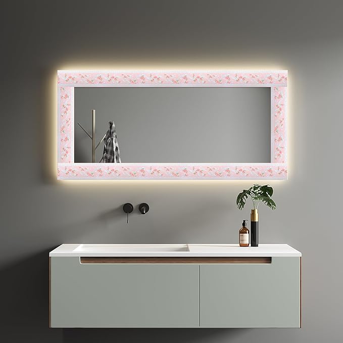 AbaBoorty Pink Flower Pattern Wallpaper Trim