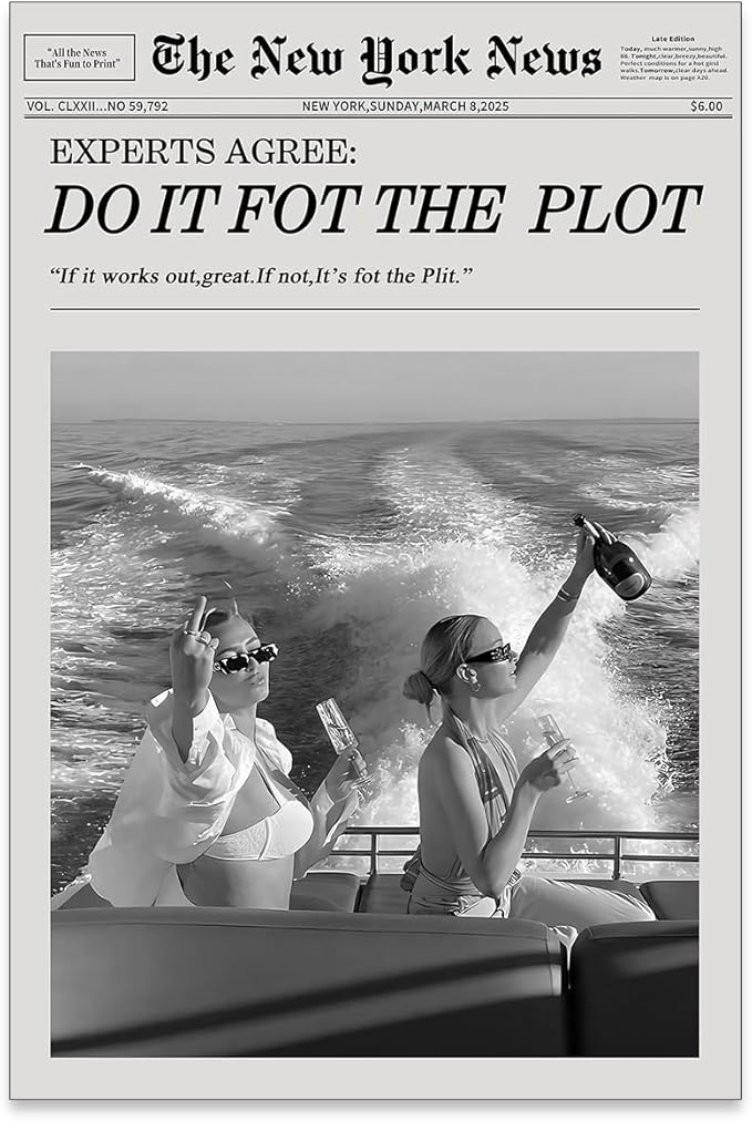 noxozoqm Black and White Fashion Hot Girl Poster Fun Do It