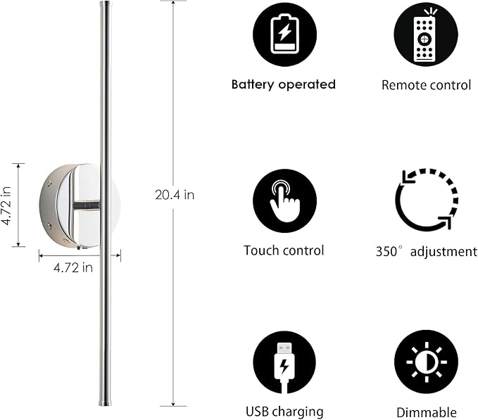 KARTOOSH Battery Operated Wall Sconces