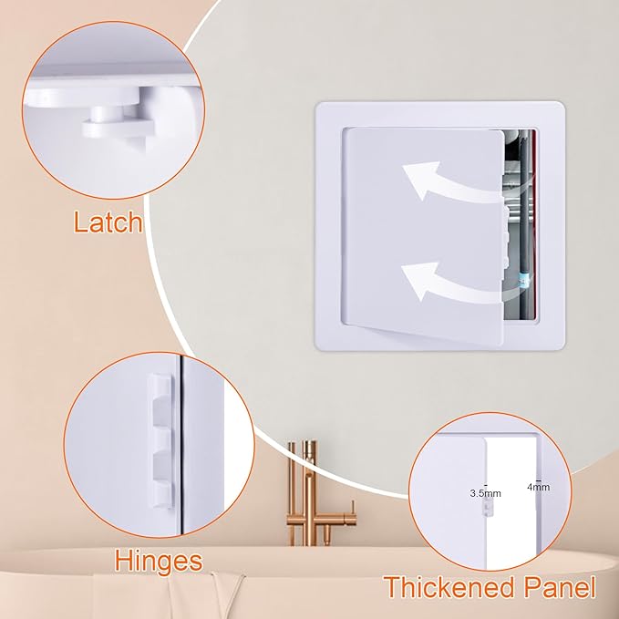 Suteck Plastic Access Panel for Drywall Ceiling 8 x 8 Inch Reinforced Plumbing