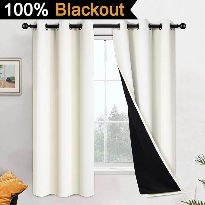 Yakamok 63 Inch Length 100% Blackout Curtains