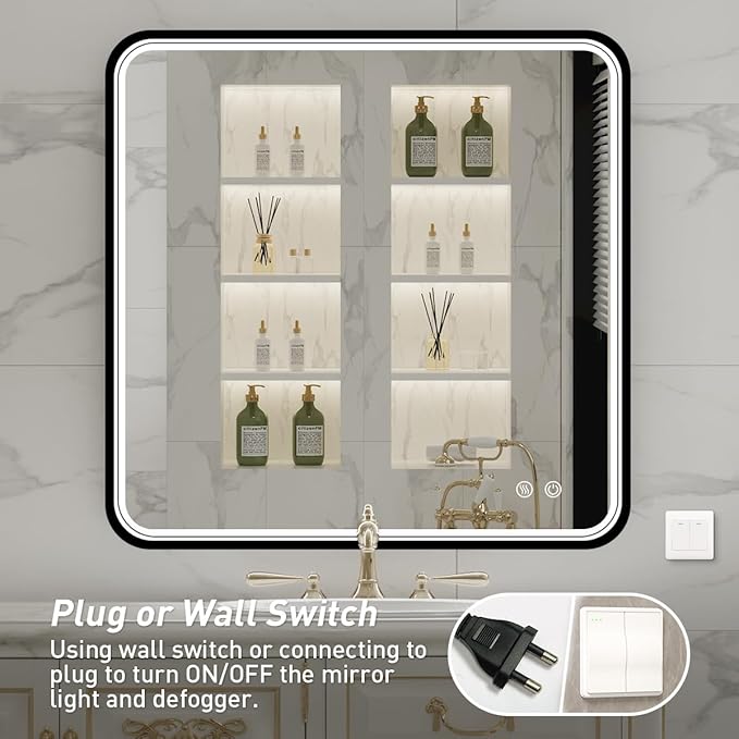 36X36 Inch Black Frame Bathroom