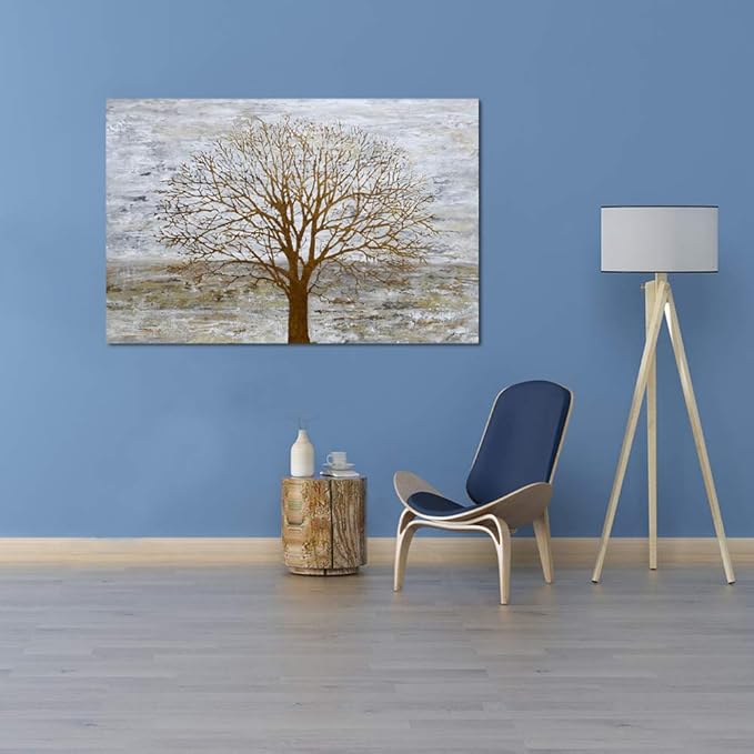 Yihui Arts Hand Painted Abstract Tree Painting