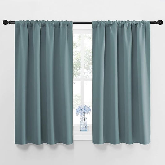 NICETOWN Greyish Blue Blackout Curtains Panels