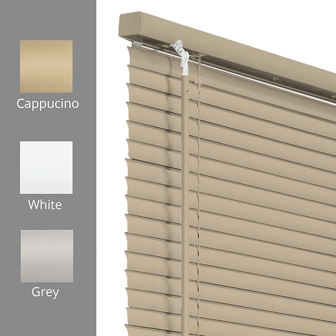 CHICOLOGY Mini Blinds for Indoor Windows – 42"W x 48"H, Cappuccino Horizontal