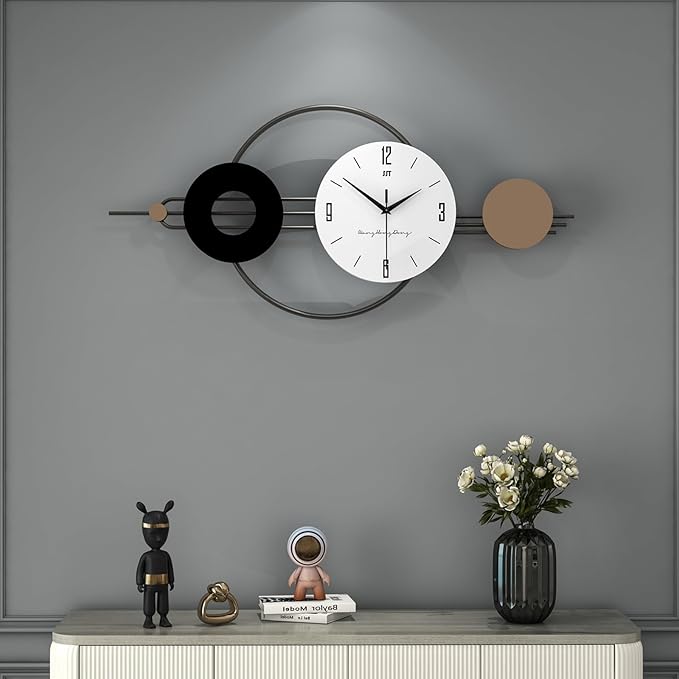 Decorative Wall Clocks for Living Room Decor, Large Modern Metal Wall Clocks