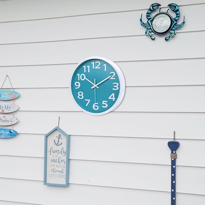 Crosstime Wall Clock Silent Non Ticking Indoor Outdoor Clock Battery Operated