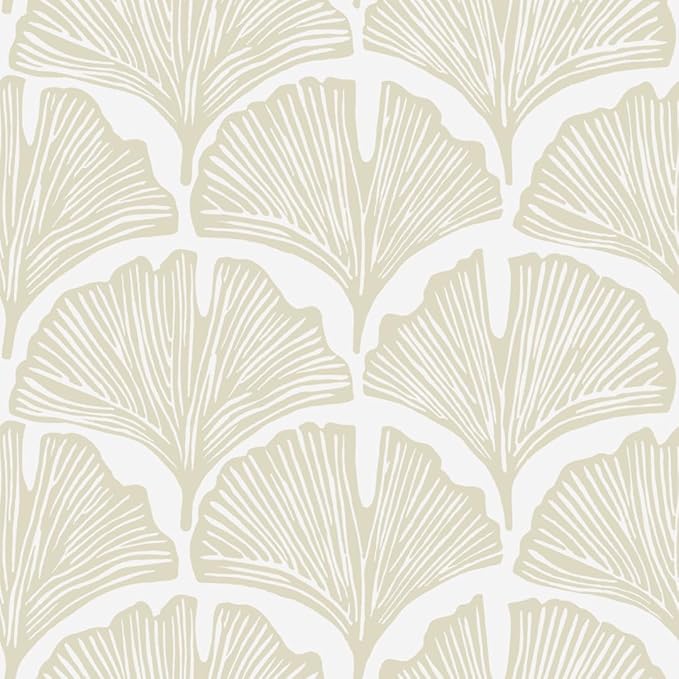 Tempaper x Novogratz Waverly White Feather Palm Removable Peel and Stick