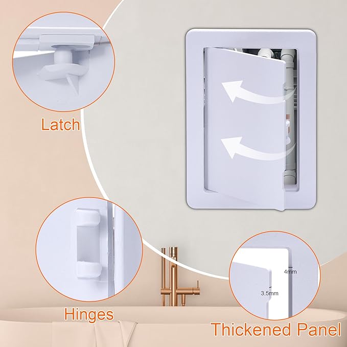 Suteck Plastic Access Panel for Drywall Ceiling 4 x 6 Inch Reinforced Plumbing