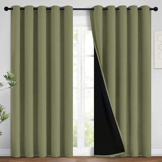 Yakamok 100% Blackout Curtains, Noise Reduction and Privacy Curtains