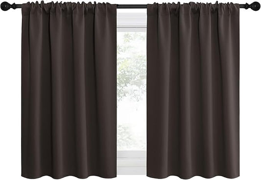 NICETOWN 2 Panels Blackout Curtains, Rod Pocket Thermal Insulated Drapes