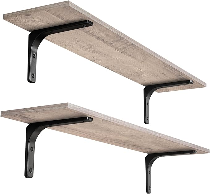 DINZI LVJ Long Wall Shelves, 39.4Inch Wall Mounted Shelves Set of 2, Extra
