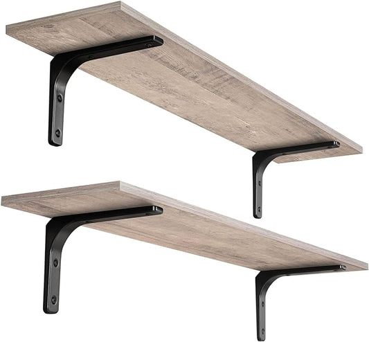 DINZI LVJ Long Wall Shelves, 39.4Inch Wall Mounted Shelves Set of 2, Extra