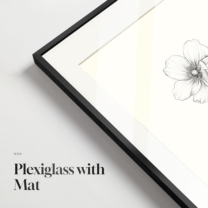 Framed Black and White Botanical Wall Art