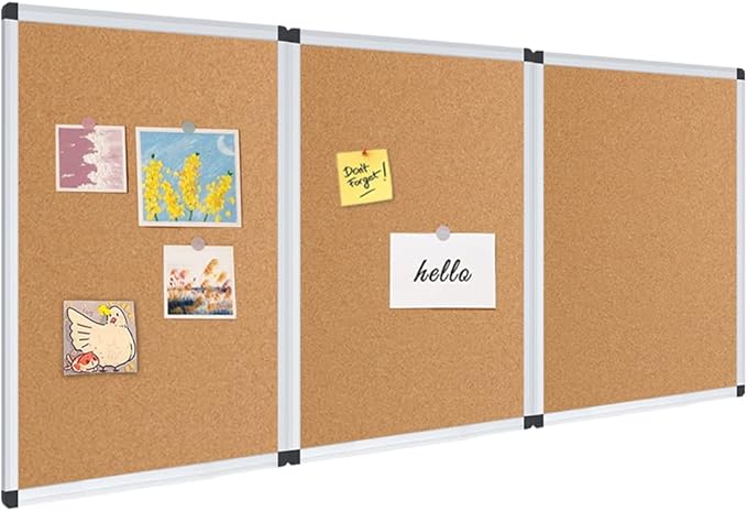 VIZ-PRO Cork Notice Board, 24 X 18 Inches, 3 Pack