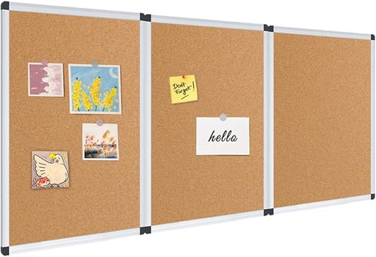 VIZ-PRO Cork Notice Board, 24 X 18 Inches, 3 Pack