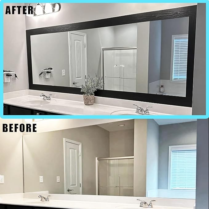 DESOMINOR 27FT Black Border Peel and Stick Black Wood Grain Wallpaper Border