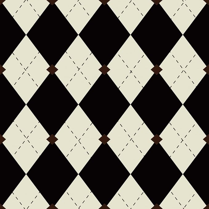 Simon&Siff Retro Peel and Stick Wallpaper Black and White Cream Wallpaper