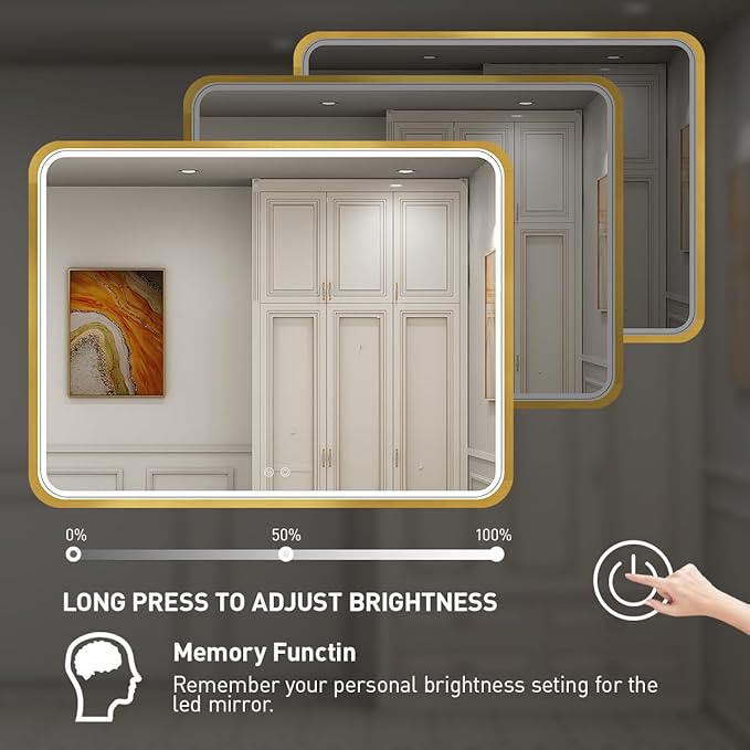 40x30 Inch LED Bathroom Mirror
