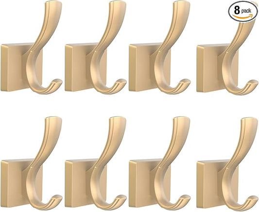 TOFIIGREM Gold Towel Hooks for Wall, Heavy Duty Thick Metal Bathroom Coat Hooks